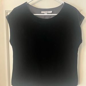 Boden, black velvet capped sleeve top